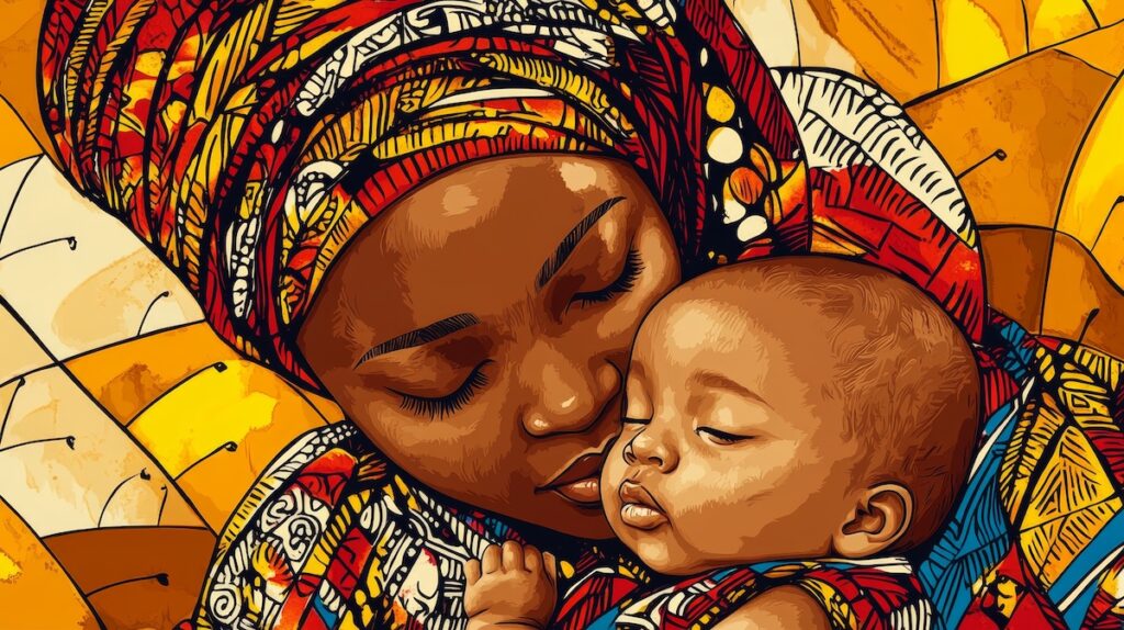 Nigerian mother and baby