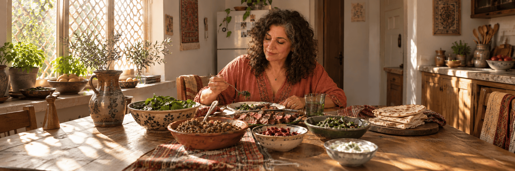 Woman preparing healthy meals to raise awareness about anemia.